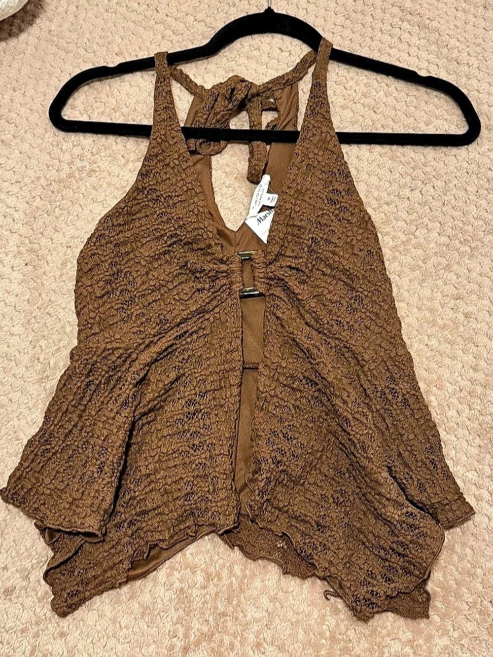 Kirious Brown Lace Tank Top Size Medium NWT